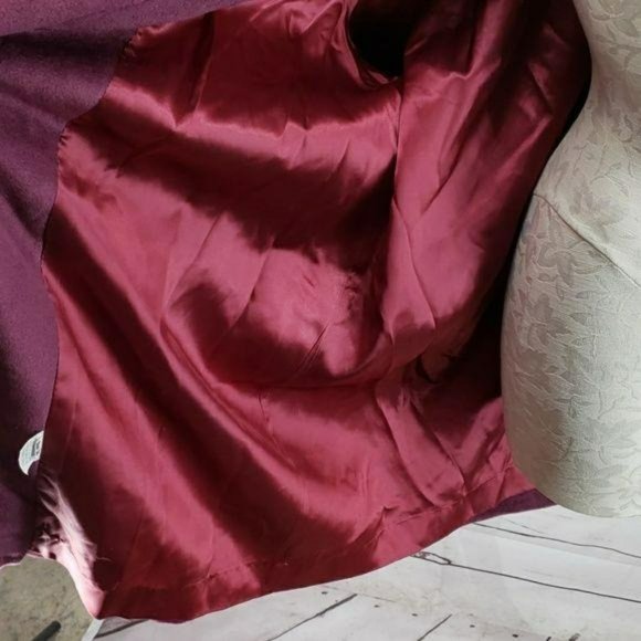 Sherwood velvet purple vtg‎ 80s 90s pea coat jacket - Picture 7 of 8